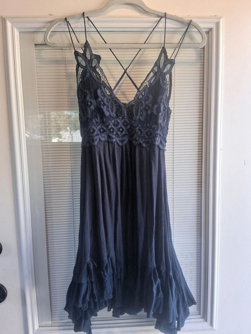 Free People FP One Adella Slip Lace Bodice Dress Blue